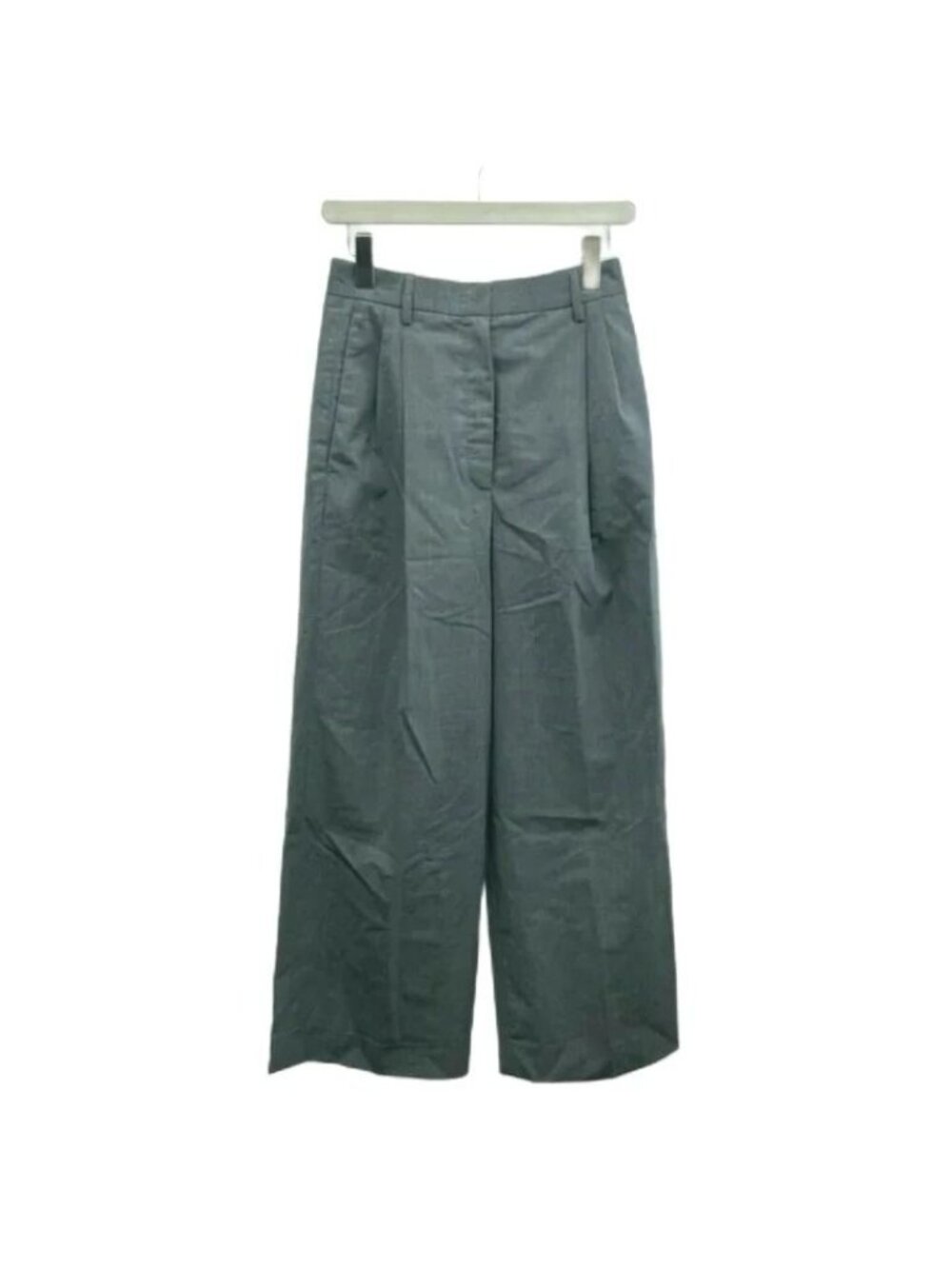 Prada Wide Trousers Pants Wool Gray RY 36